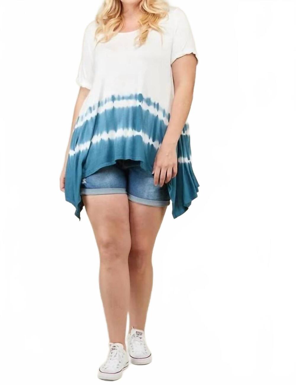NEW JANETTE PLUS dip dyed top in denim blue